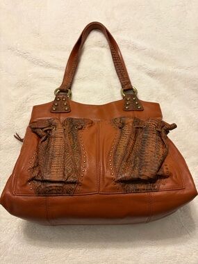 CHI by Carlos Falchi brown leather bag. Vintage!